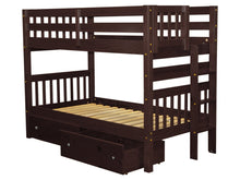 Load image into Gallery viewer, Bunk Bed Twin over Twin End Ladder Cappuccino + Drawers
