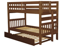 Load image into Gallery viewer, Bunk Bed Twin over Twin End Ladder Expresso + Trundle
