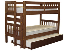 Load image into Gallery viewer, Bunk Bed Twin over Twin End Ladder Expresso + Trundle
