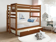 Load image into Gallery viewer, Bunk Beds Tall Twin over Twin End Ladder Expresso + Trundle
