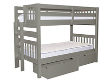 Load image into Gallery viewer, Bunk Bed Twin over Twin End Ladder Gray + Drawers
