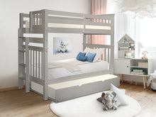 Load image into Gallery viewer, Bunk Beds Tall Twin over Twin End Ladder Gray + Trundle
