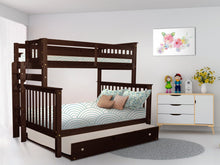 Load image into Gallery viewer, Bunk Beds Twin over Full End Ladder Cappuccino + Full Trundle
