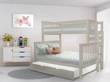 Load image into Gallery viewer, Bunk Beds Twin over Full End Ladder Gray + Full Trundle
