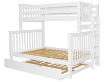 Load image into Gallery viewer, Bunk Beds Twin over Full End Ladder White + Full Trundle
