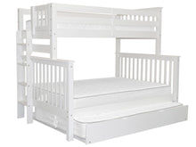 Load image into Gallery viewer, Bunk Beds Twin over Full End Ladder White + Full Trundle
