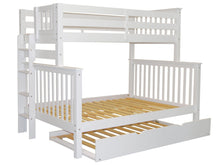 Load image into Gallery viewer, Bunk Beds Twin over Full End Ladder White + Trundle
