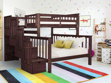 Load image into Gallery viewer, Bunk Beds Twin over Full Stairway Cappuccino
