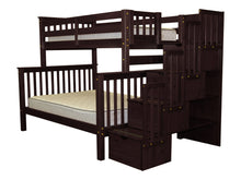 Load image into Gallery viewer, Bunk Beds Twin over Full Stairway Cappuccino
