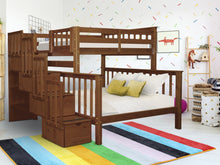 Load image into Gallery viewer, Bunk Beds Twin over Full Stairway Expresso
