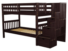 Load image into Gallery viewer, Bunk Beds Twin over Twin Stairway Cappuccino
