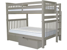 Load image into Gallery viewer, Bunk Beds Full over Full End Ladder Gray + Drawers
