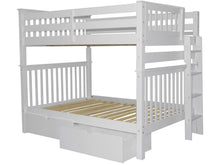 Load image into Gallery viewer, Bunk Beds Full over Full End Ladder White + Drawers

