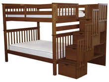 Load image into Gallery viewer, Bunk Beds Full over Full Stairway Expresso
