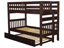 Load image into Gallery viewer, Bunk Bed Twin over Twin End Ladder Cappuccino + Trundle
