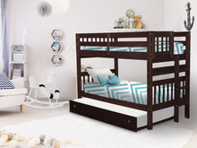 Load image into Gallery viewer, Bunk Bed Twin over Twin End Ladder Cappuccino + Trundle
