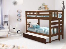 Load image into Gallery viewer, Bunk Bed Twin over Twin End Ladder Expresso + Trundle
