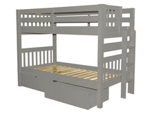 Load image into Gallery viewer, Bunk Bed Twin over Twin End Ladder Gray + Drawers
