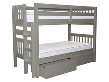 Load image into Gallery viewer, Bunk Bed Twin over Twin End Ladder Gray + Drawers
