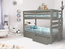 Load image into Gallery viewer, Bunk Bed Twin over Twin End Ladder Gray + Drawers
