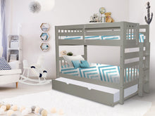 Load image into Gallery viewer, Bunk Bed Twin over Twin End Ladder Gray + Trundle
