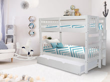 Load image into Gallery viewer, Bunk Bed Twin over Twin End Ladder White + Trundle

