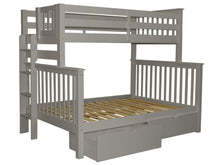 Load image into Gallery viewer, Bunk Beds Twin over Full End Ladder Gray + Drawers
