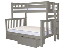 Load image into Gallery viewer, Bunk Beds Twin over Full End Ladder Gray + Drawers
