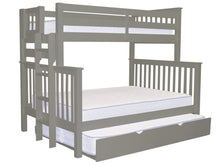 Load image into Gallery viewer, Bunk Beds Twin over Full End Ladder Gray + Full Trundle

