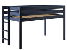 Load image into Gallery viewer, JACKPOT! Contemporary Twin Low Loft Bed with Ladder, Blue

