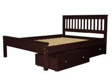 Load image into Gallery viewer, Full Bed Cappuccino with Drawers
