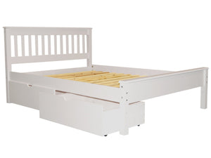 Full Bed White with Drawers
