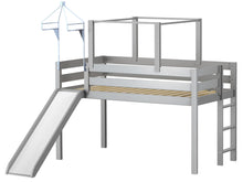 Load image into Gallery viewer, JACKPOT! Princess Twin Low Loft Bed in GRAY with Slide, Pink Camo Tent
