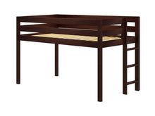 Load image into Gallery viewer, JACKPOT! Contemporary Twin Low Loft Bed with Ladder, Cherry
