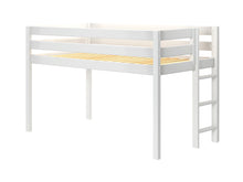 Load image into Gallery viewer, JACKPOT! Contemporary Twin Low Loft Bed with Ladder, White
